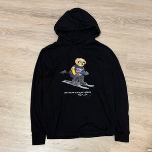 Polo Ralph Lauren Men’s Alpine Ski Bear Cotton Black Hoodie